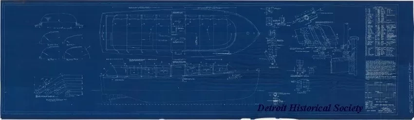 Blueprint - 40' Utility Boat,
Canopy Arrangement & Detail