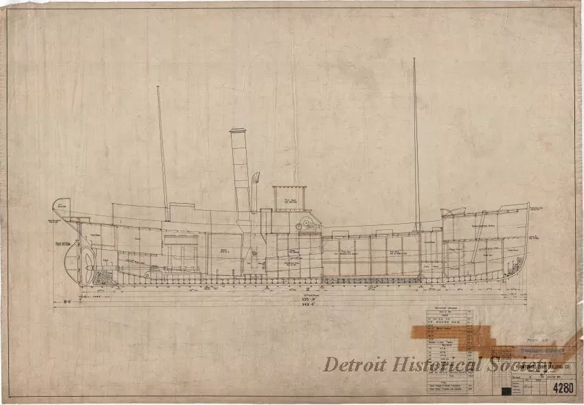 Drawing, Technical - Inboard Profile
[for trawler, Foam]