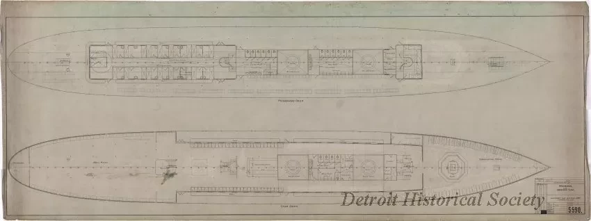 Drawing, Technical - Promenade and Spar Deck Plans