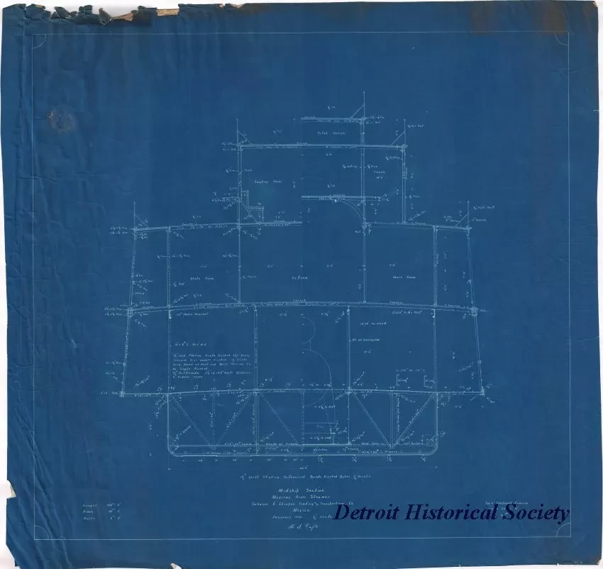 Blueprint - Midship Section, Mexican River Steamer
