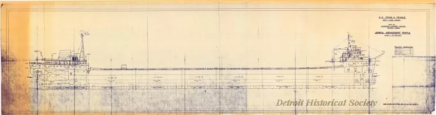 Blueprint - S.S. John A. France,
Great Lakes Vessel