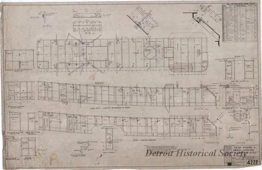 Drawing, Technical - Deck House & Winch Casing
[for trawler, Foam]