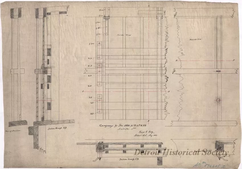 Drawing, Technical - Gangways for Strs. 59 & 60 for Ft.& P.M. R.R.