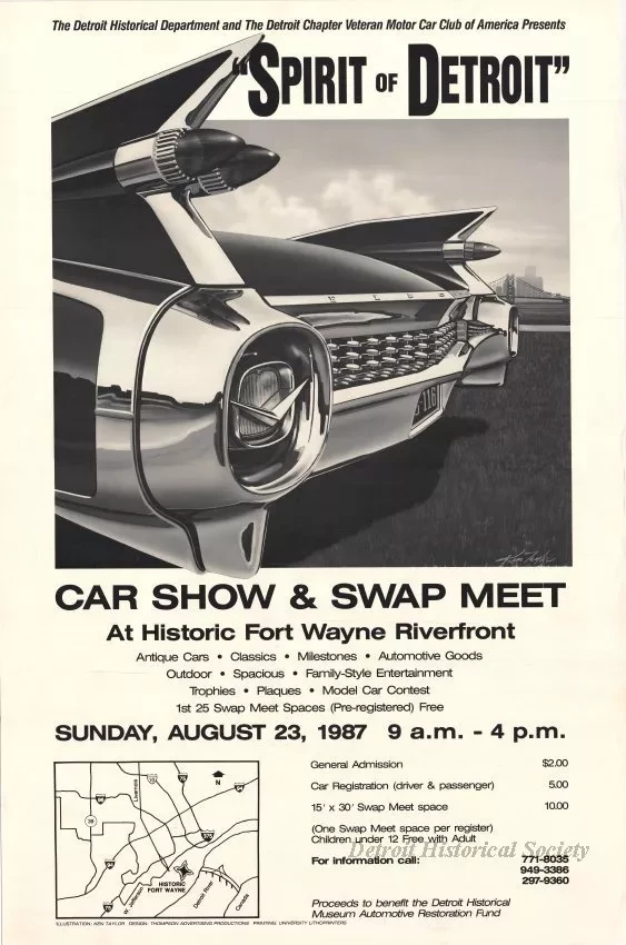Poster - Spirit of Detroit - Car Show & Swap Meet at Historic Fort Wayne Riverfront