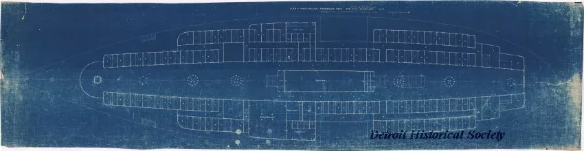 Blueprint - Plan of Main Saloon - Promenade Deck, Str. City of Cleveland, No. 71