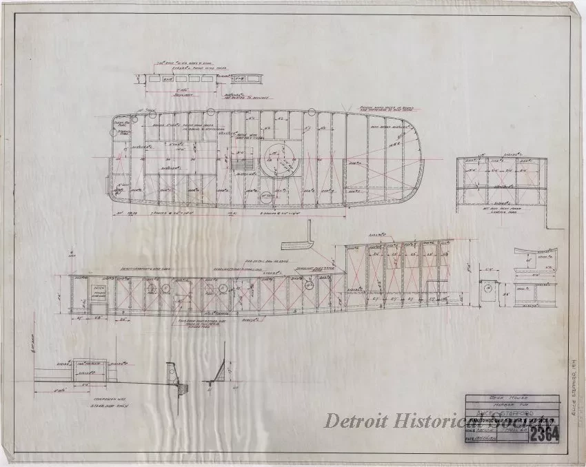 Drawing, Technical - Deck House, Harbor Tug, Alice Stafford