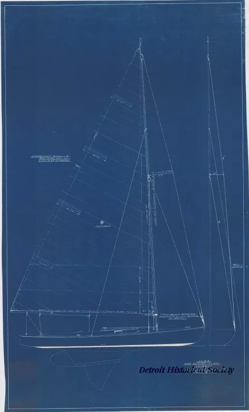 Blueprint - I.L.Y.A. [Inter-Lake Yachting Association] One Design Class Catboat