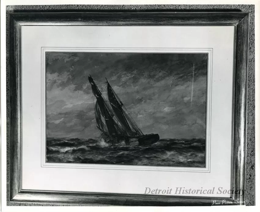 Print, Photographic - Great Lakes Ketch - Photo of Robert Hopkins Painting 'Great Lakes Ketch'