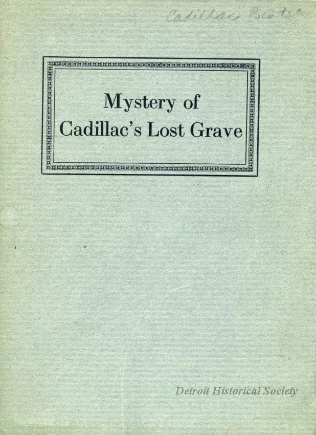 Book - Mystery of Cadillac's Lost Grave