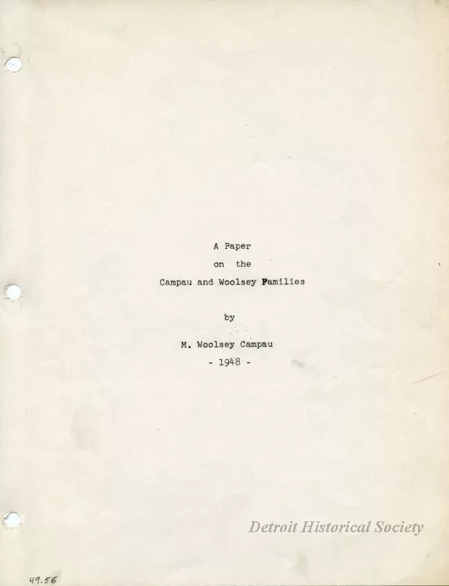 Report - The Campau and Woosley Families