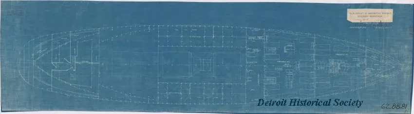 Blueprint - U. S. Coast & Geodetic Survey Steamer, Surveyor;
Lower Deck