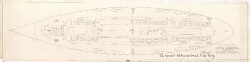 Drawing, Technical - Upper Deck Cabin Plan, City of Cleveland III
