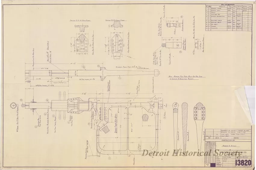 Blueprint - Rudder & Details
[Hull No. 311, SS City of Midland]