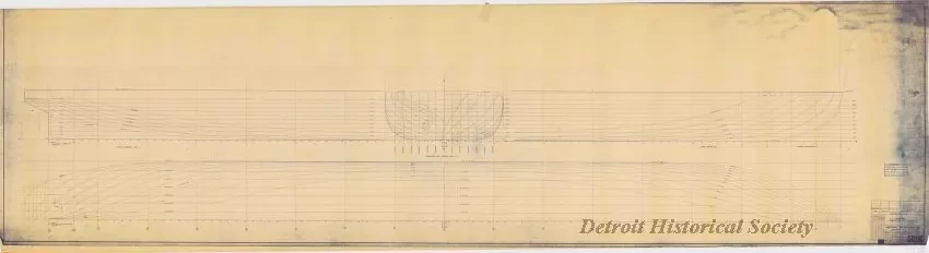 Blueprint - Lines From Mold Loft Offsets
[Hull No. 311, SS City of Midland]