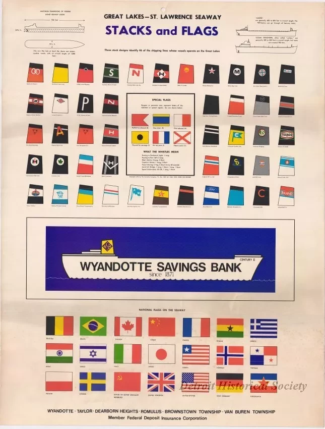 Poster - Great Lakes - St. Lawrence Seaway,
Stacks and Flags