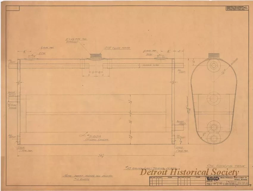 Drawing, Technical - Oil Cooling Tank