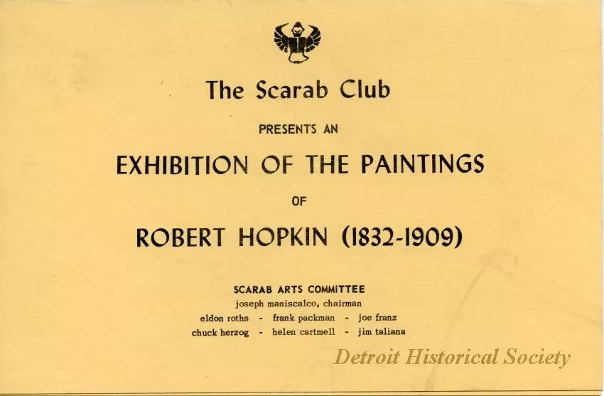 Program - The Scarab Club presents an Exhibition of the Paintings of Robert Hopkin (1832-1909)