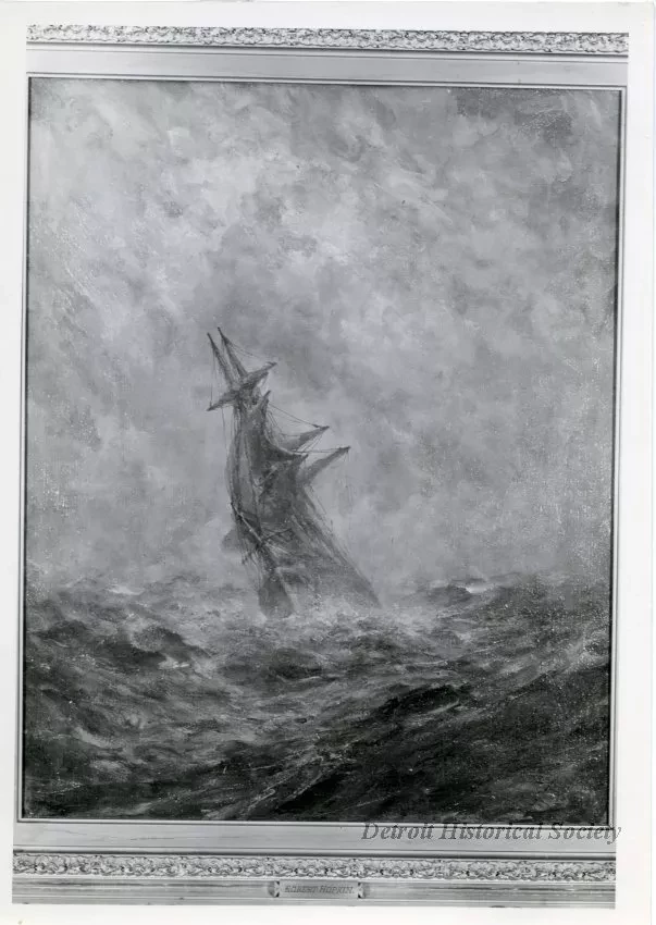 Print, Photographic - Close-Hauled Brig at Sea - Photo of Robert Hopkin Painting Close - Hauled Brig at Sea'