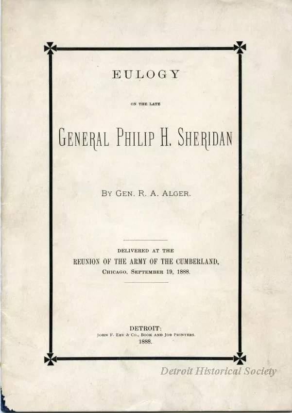 Speech - Eulogy on the late General Philip H. Sheridan