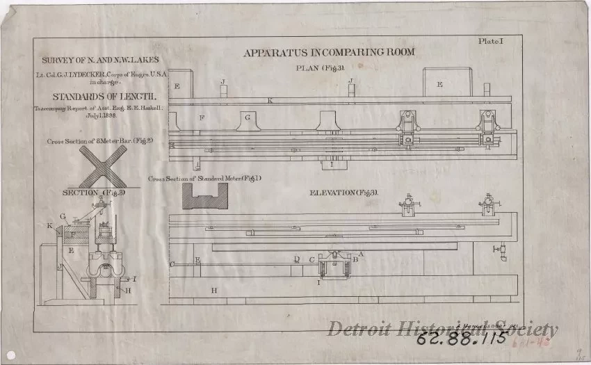 Drawing, Technical - Survey of N. and N.W. Lakes, 
Standards of Length