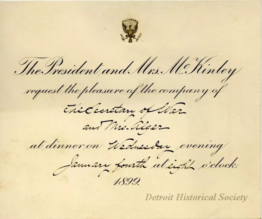 Invitation - Invitation from President and Mrs. McKinley