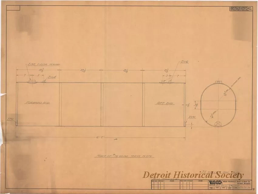 Drawing, Technical - 75 Gallon Gas Tank