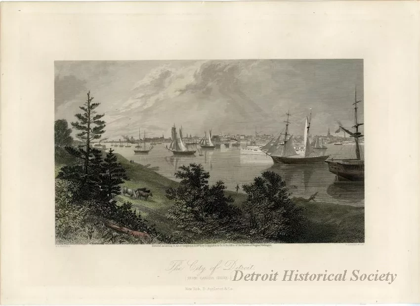 Print - The City of Detroit (From Canada Shore.)