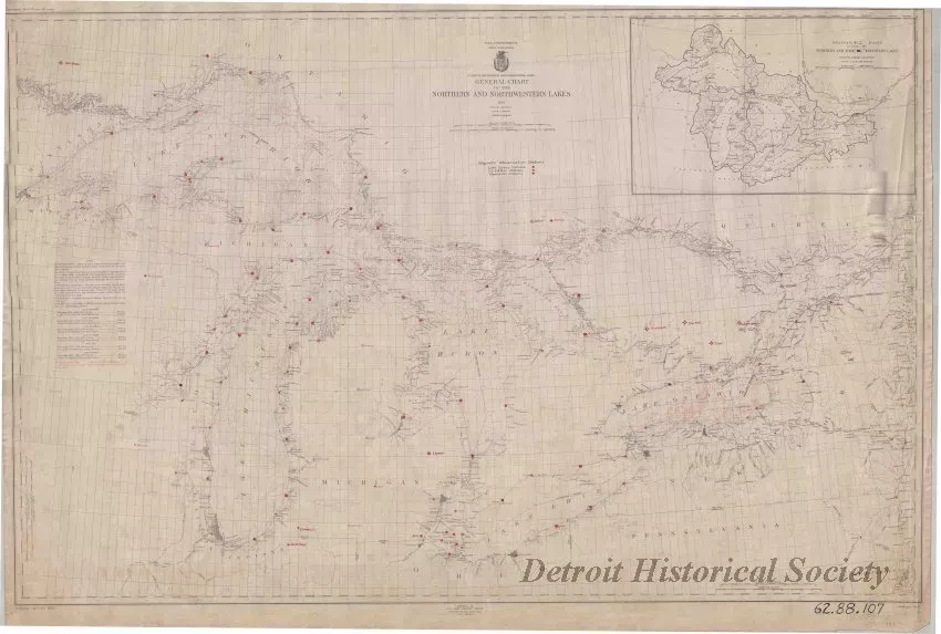 Chart, Navigational - General Chart of the Northern and Northwestern Lakes