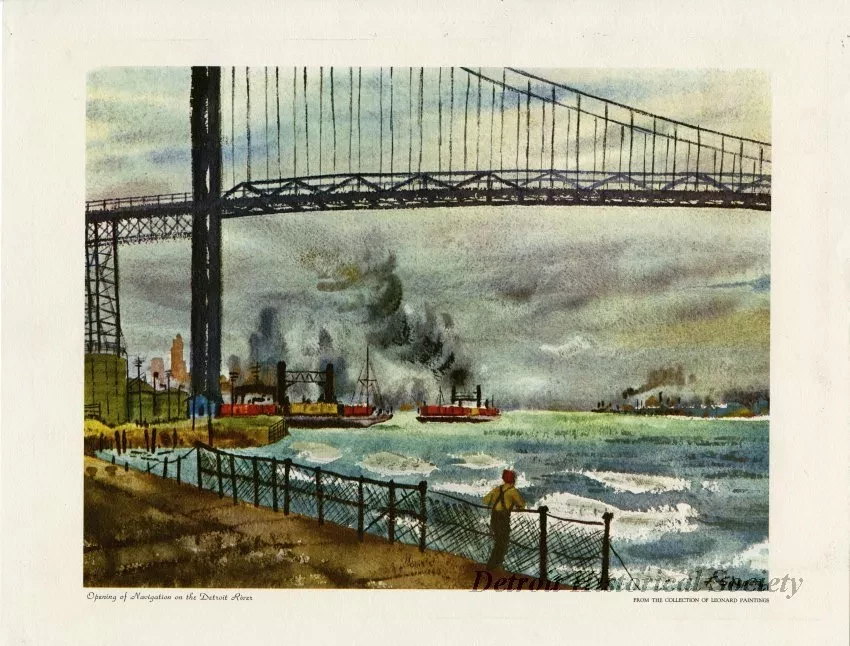 Print - Opening of Navigation on the Detroit River