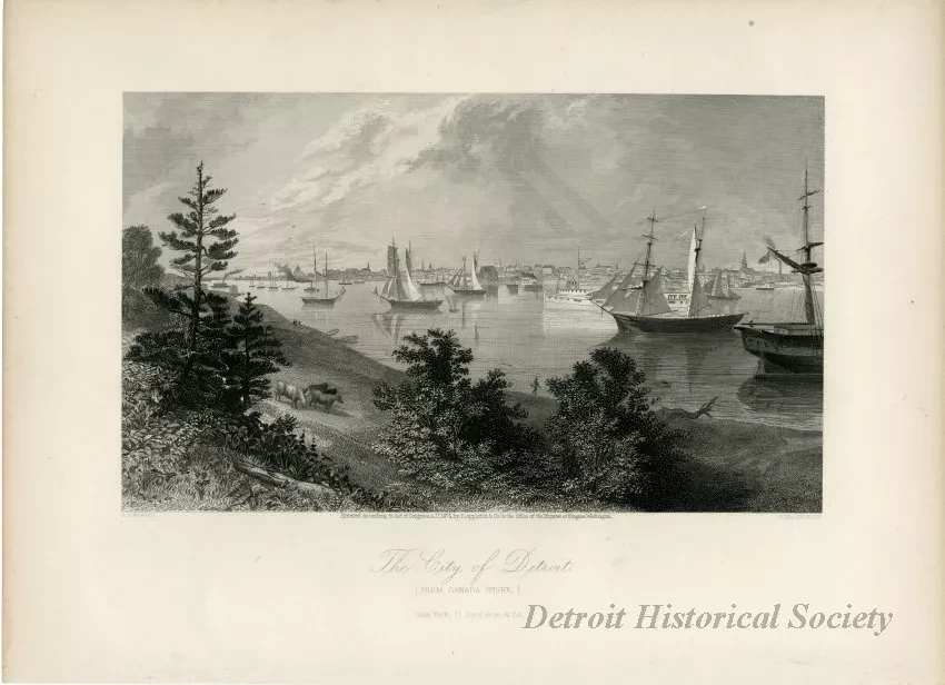 Print - The City of Detroit (From Canada Shore.)