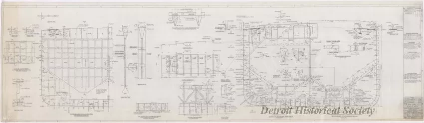 Drawing, Technical - SS Joseph S. Young Lengthening, 
Midship Section and Transverse Bulkhead