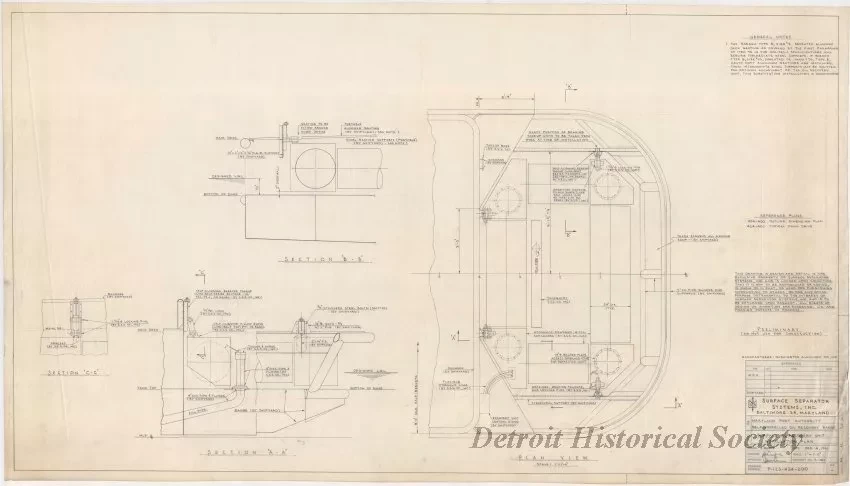 Drawing, Technical - Maryland Port Authority, 
Self-Propelled Oil Recovery Barge - 
Surface Oil Recovery Unit Installation Plan