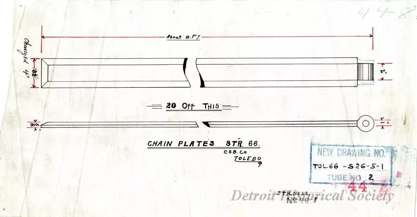 Drawing, Technical - Chain Plates, St'r. [Steamer] No. 66