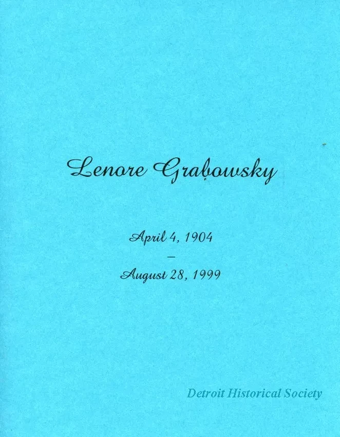 Booklet - "Lenore Grabowsky"
