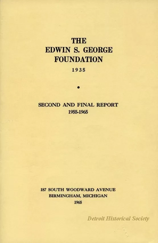 Booklet - Second and Final Report, 1955-1965