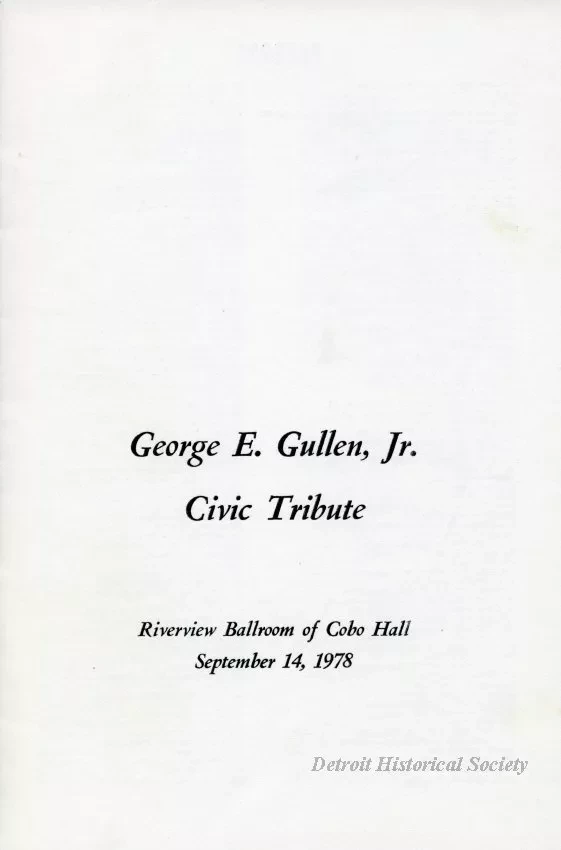 Program - George E. Gullen Civic Tribute