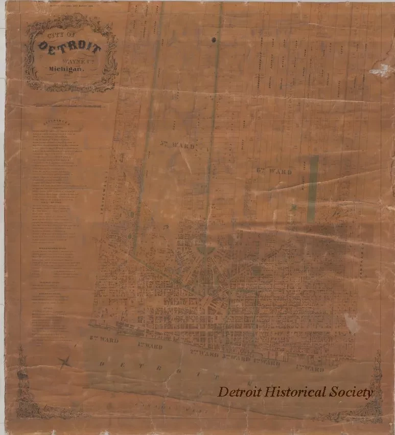 Map - City of Detroit, Wayne Co., Michigan, 1853