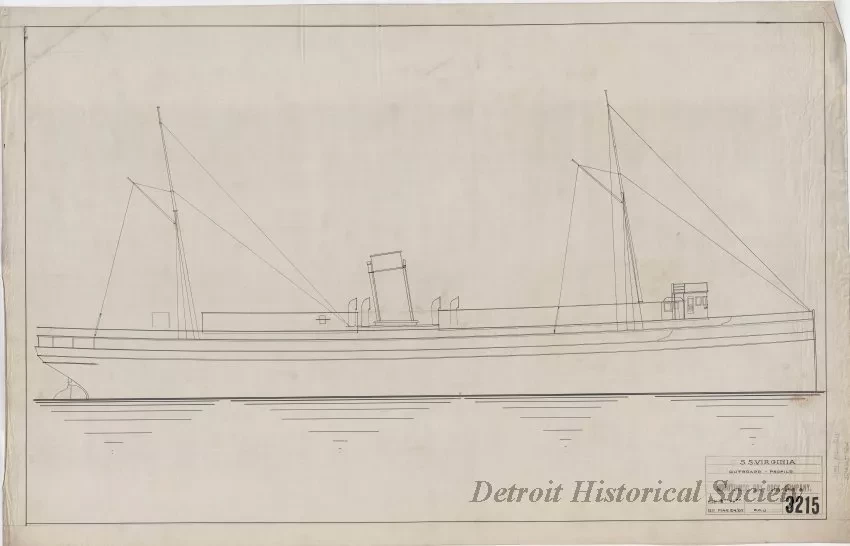 Drawing, Technical - S.S. Virginia,
Outboard Profile