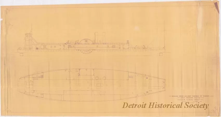 Blueprint - Grand Trunk Railway Company of Canada,
Great Western Division, Car Ferry Boat