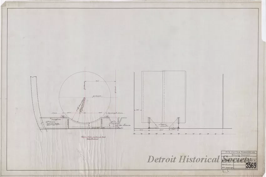 Drawing, Technical - Str. Captain Thomas Wilson, Boiler Saddles