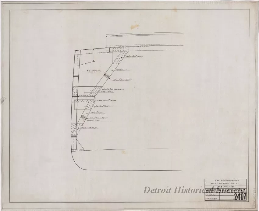 Drawing, Technical - Captain Thomas Wilson,
Arch Construction at New Cargo Hatch