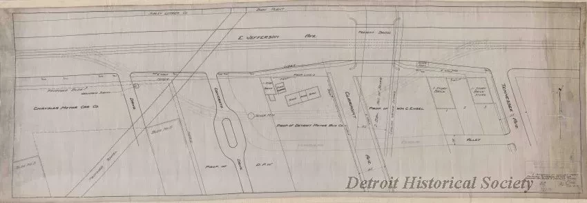 Drawing, Technical - E. Jefferson at Connors Creek,
Proposed Temporary Detour for Connors Creek Sewer & Chrysler Tunnel