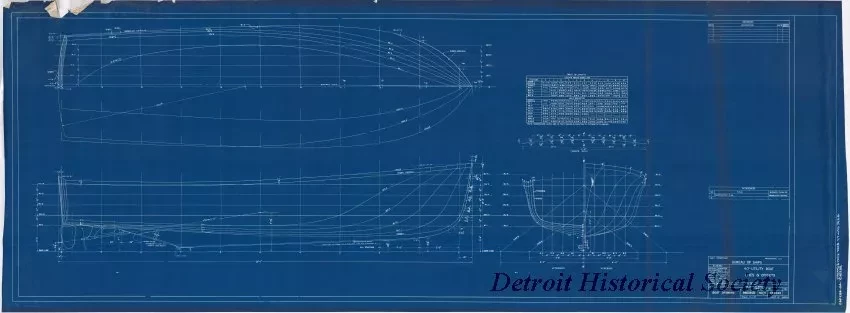 Blueprint - 40' Utility Boat, 
Lines & Offsets