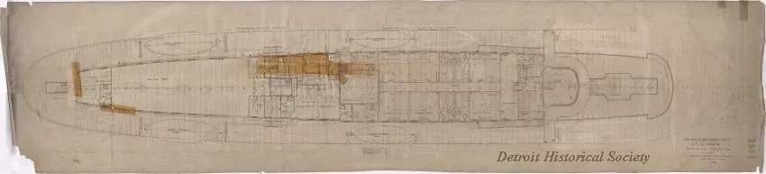 Drawing, Technical - Joiner Plan - Boat Deck, SS Alabama