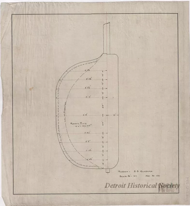 Drawing, Technical - Rudder - SS Alabama
