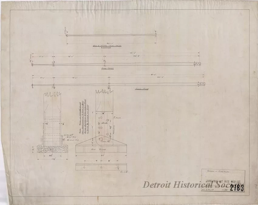 Drawing, Technical - Spars - Flagpoles