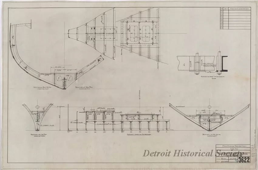 Drawing, Technical - Main Engine Foundation, Fire Tug
[Hull No. 75]