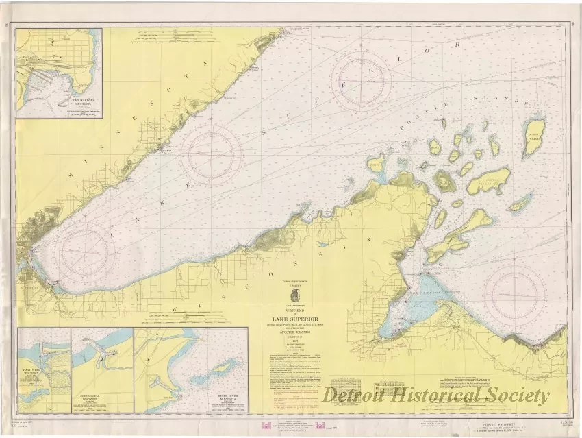 Chart, Navigational - West End of Lake Superior,
Little Girls Point, Mich., to Silver Bay, Minn.,
Including the Apostle Islands