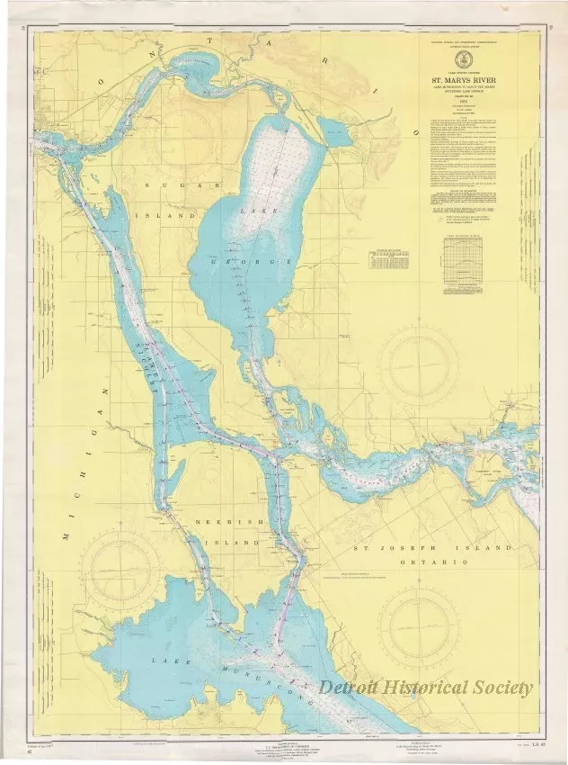 Chart, Navigational - St. Mary's River,
Lake Munuscong to Sault Ste. Marie Including Lake George