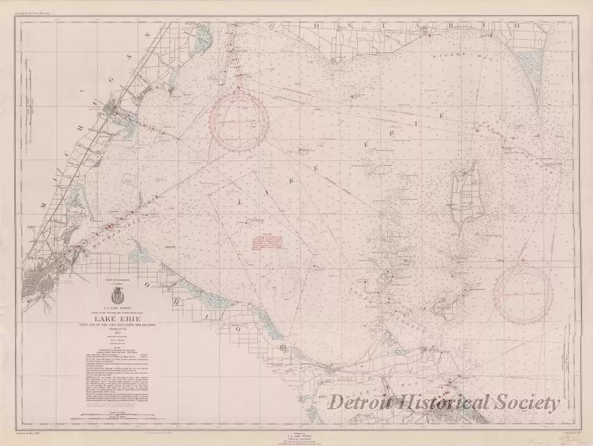 Chart, Navigational - Lake Erie,
West End of the Lake Including the Islands